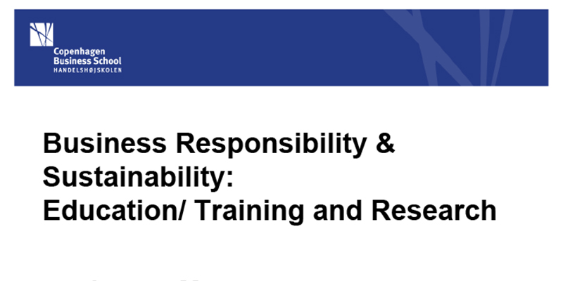 Conference on Corporate Governance & Responsibility: Workshop 1: Business Responsibility & Sustainability: Teaching & Researching 2016
