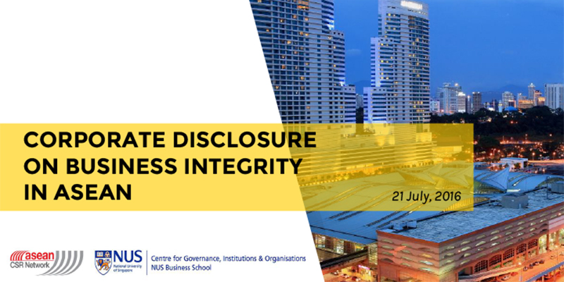 Conference on Corporate Governance & Responsibility: Presentation on Findings of Study on Business Integrity in ASEAN